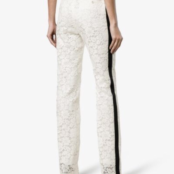CALVIN KLEIN Ivory lined lace pants black stripes - Picture 6 of 11
